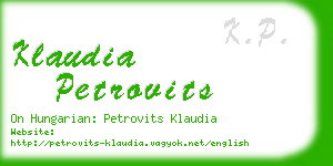 klaudia petrovits business card